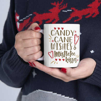 11oz Christmas Candy Cane Coffee Mug - Just Grace Ceramics