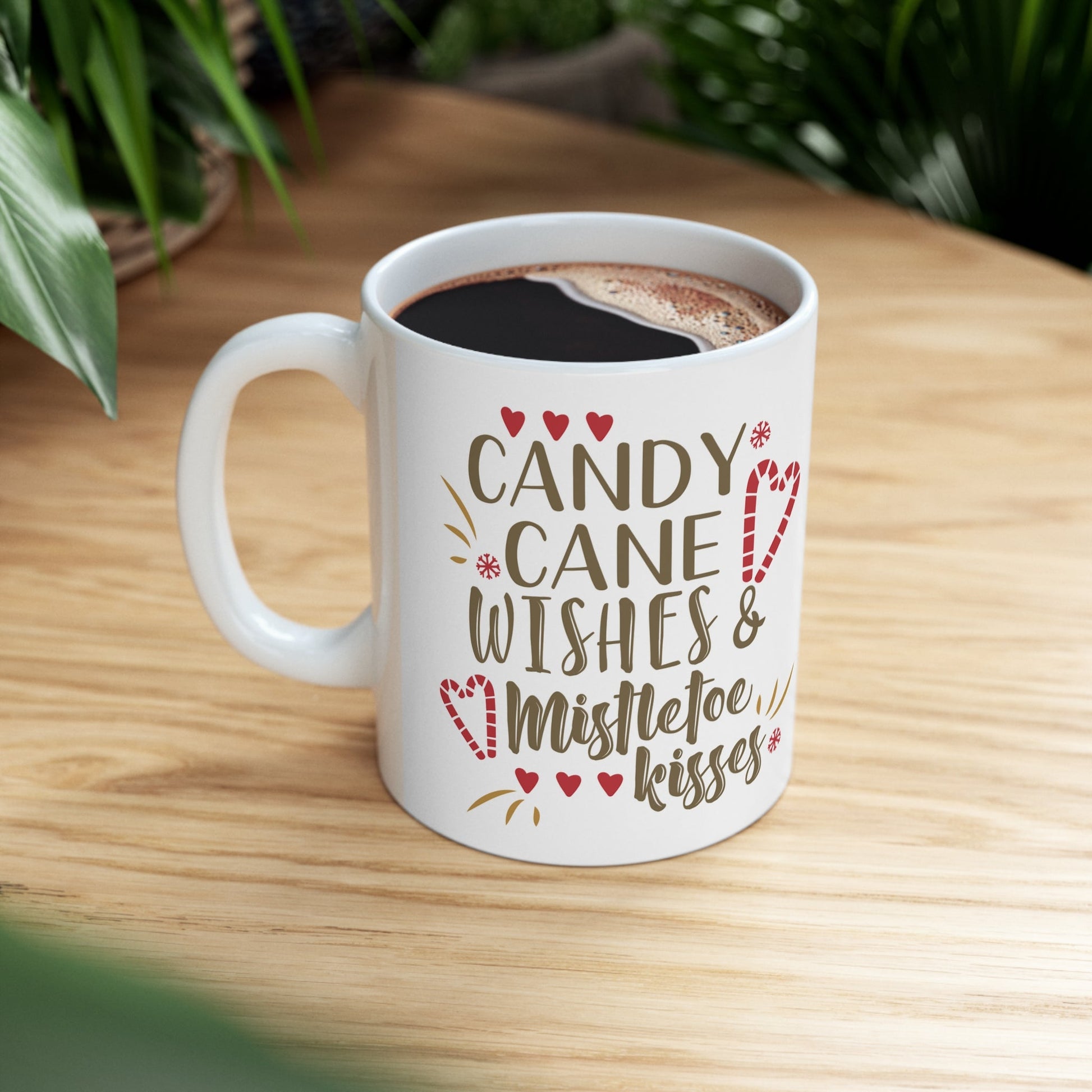 11oz Christmas Candy Cane Coffee Mug - Just Grace Ceramics