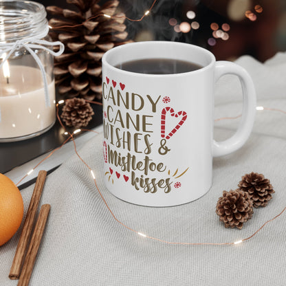 11oz Christmas Candy Cane Coffee Mug - Just Grace Ceramics