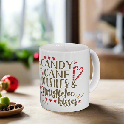 11oz Christmas Candy Cane Coffee Mug - Just Grace Ceramics