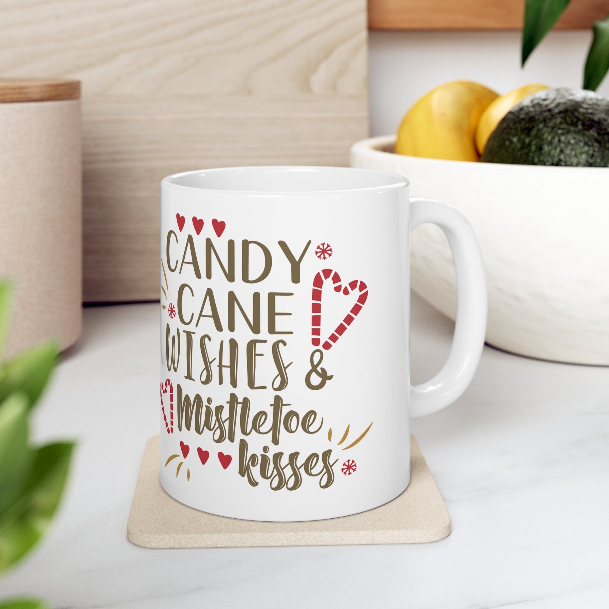 11oz Christmas Candy Cane Coffee Mug - Just Grace Ceramics