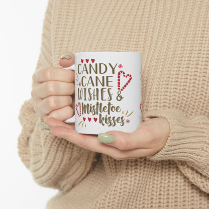 11oz Christmas Candy Cane Coffee Mug - Just Grace Ceramics