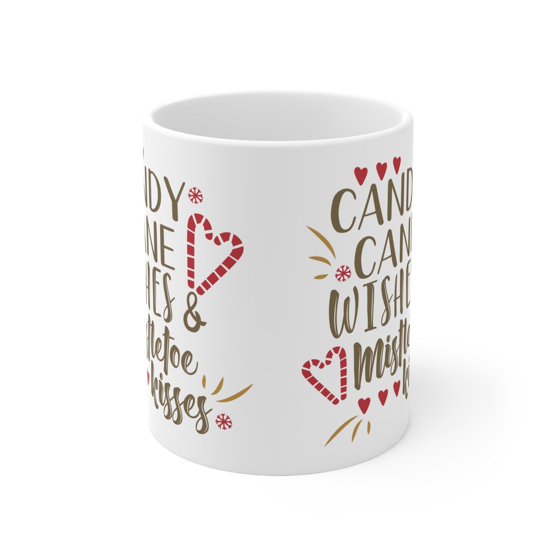 11oz Christmas Candy Cane Coffee Mug - Just Grace Ceramics