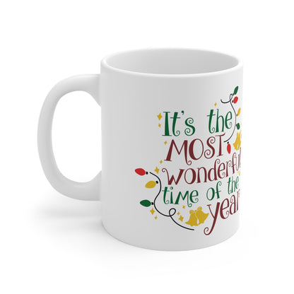 11oz Christmas Most Wonderful Time Coffee Mug - Just Grace Ceramics