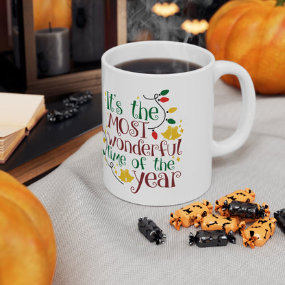 11oz Christmas Most Wonderful Time Coffee Mug - Just Grace Ceramics