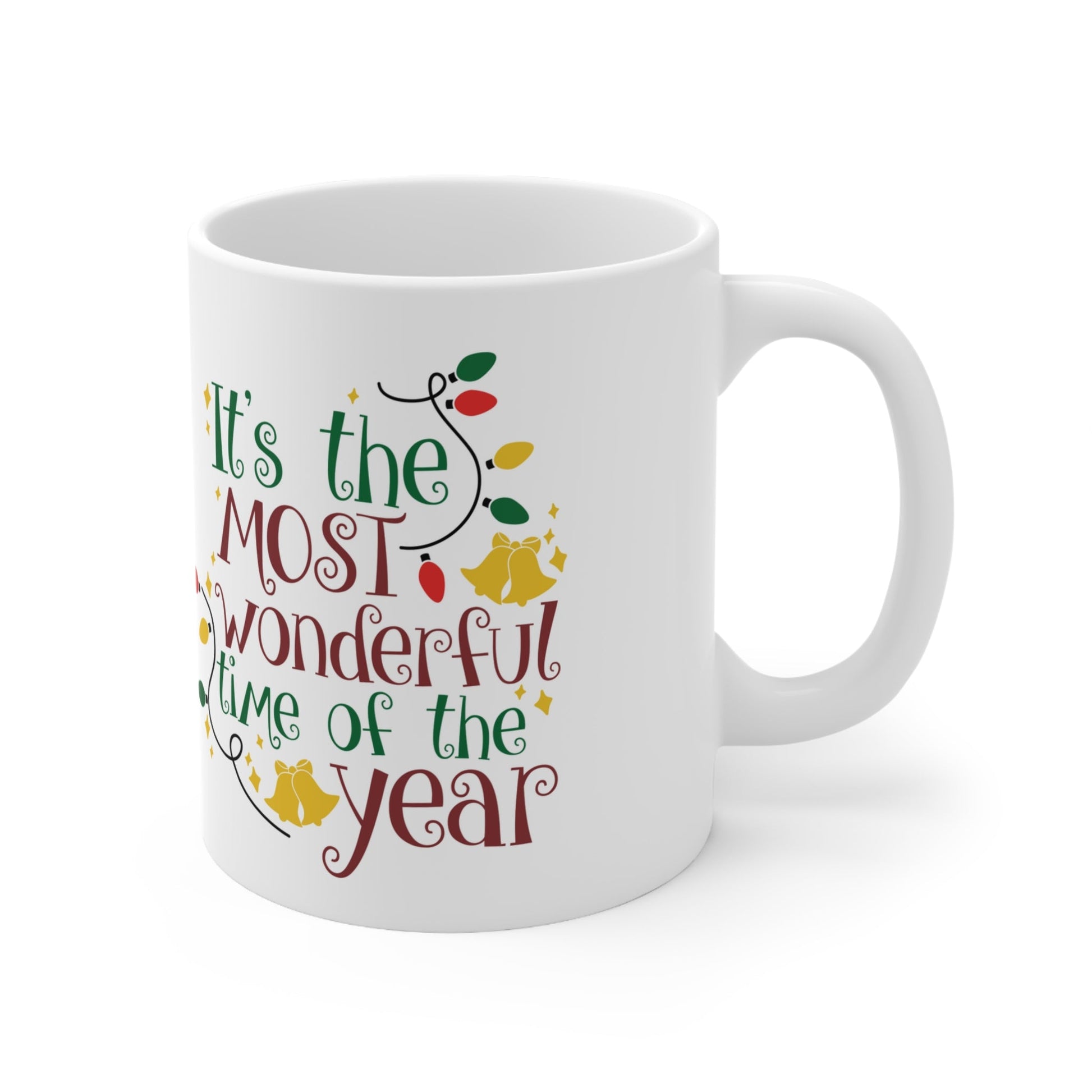 11oz Christmas Most Wonderful Time Coffee Mug - Just Grace Ceramics