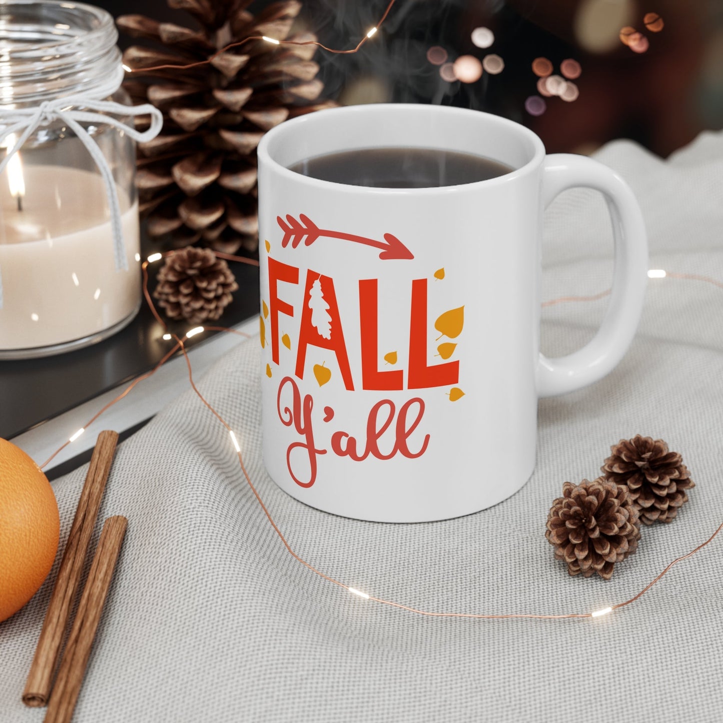 11oz Fall Y'all Thanksgiving Coffee Mug - Just Grace Ceramics