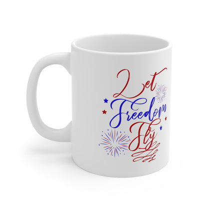 11oz Forth of July Coffee Mug - Just Grace Ceramics