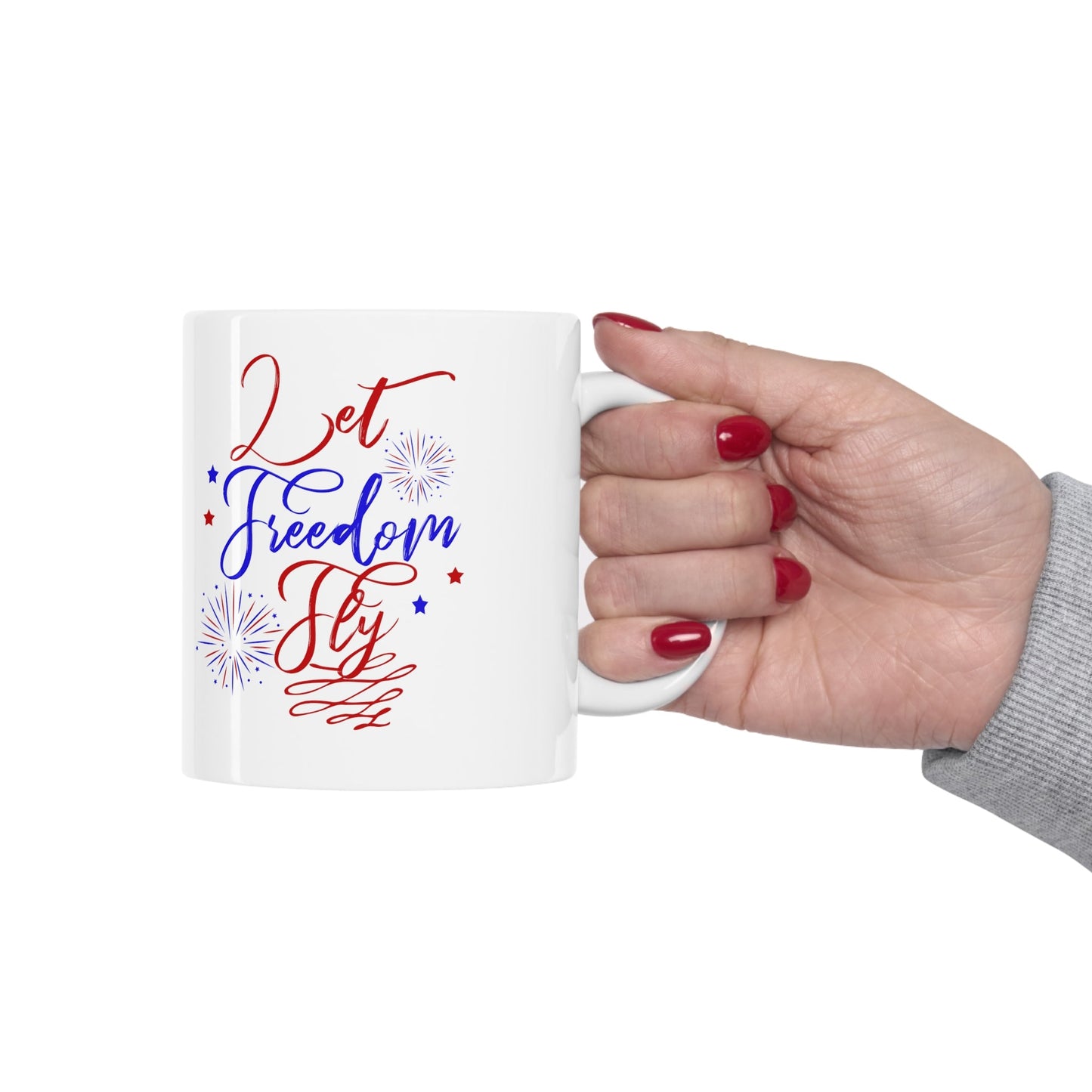 11oz Forth of July Coffee Mug - Just Grace Ceramics