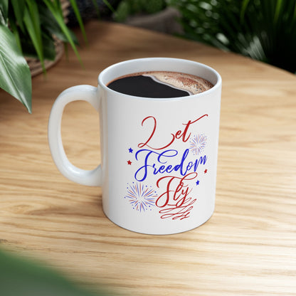 11oz Forth of July Coffee Mug - Just Grace Ceramics