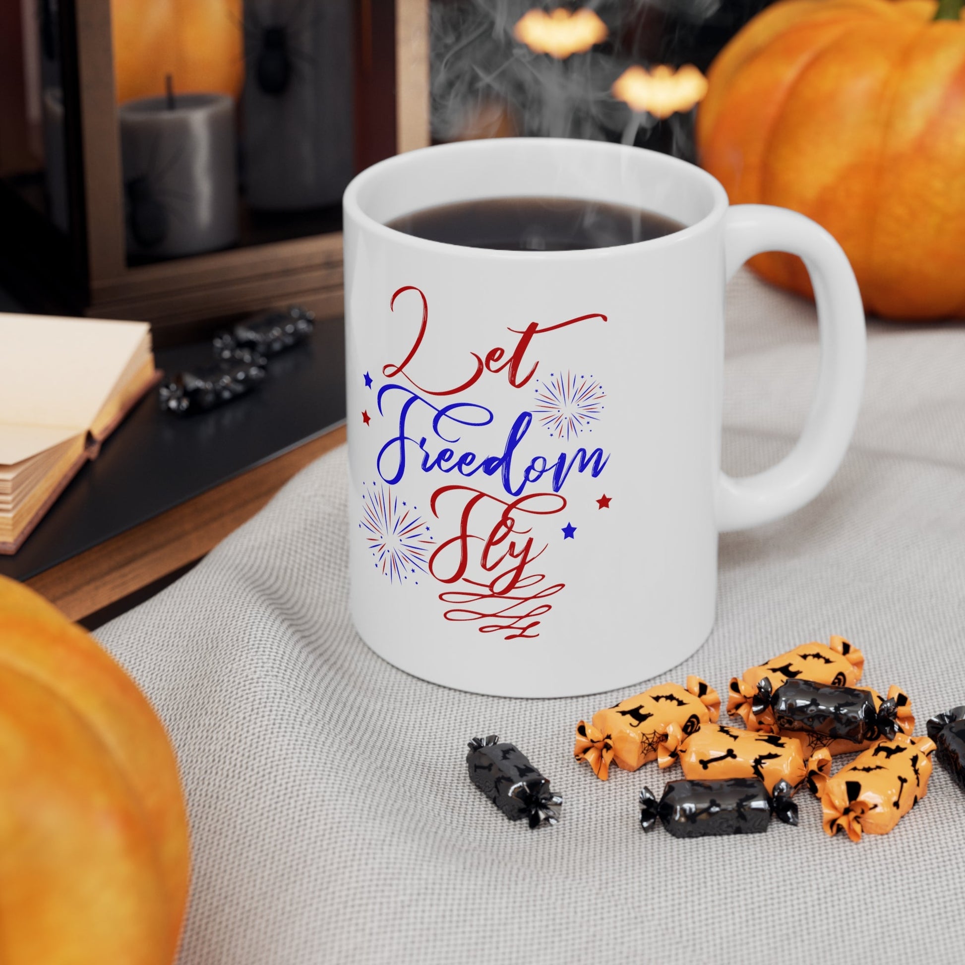 11oz Forth of July Coffee Mug - Just Grace Ceramics