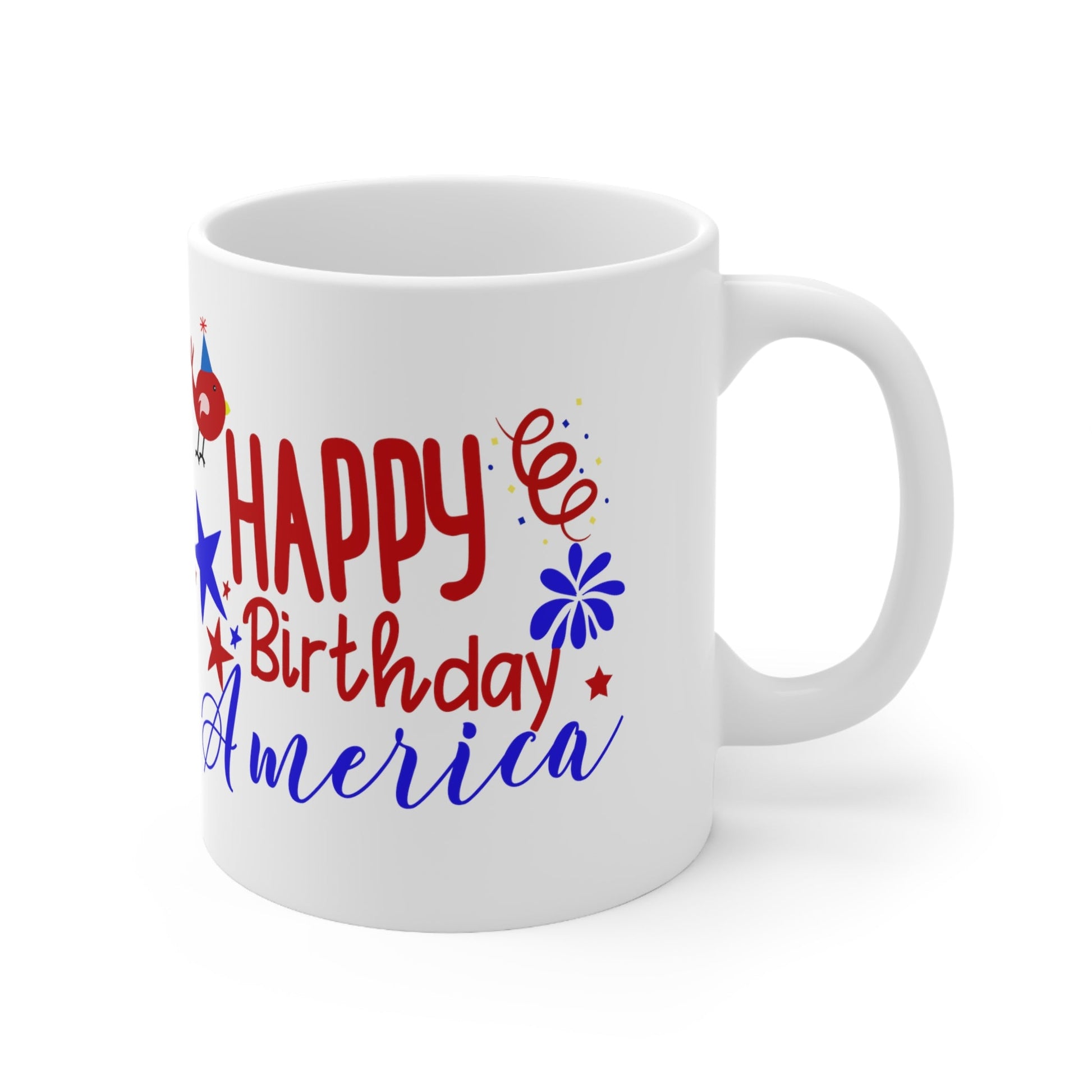 11oz Happy Forth of July Coffee Mug - Just Grace Ceramics