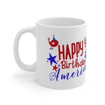 11oz Happy Forth of July Coffee Mug - Just Grace Ceramics