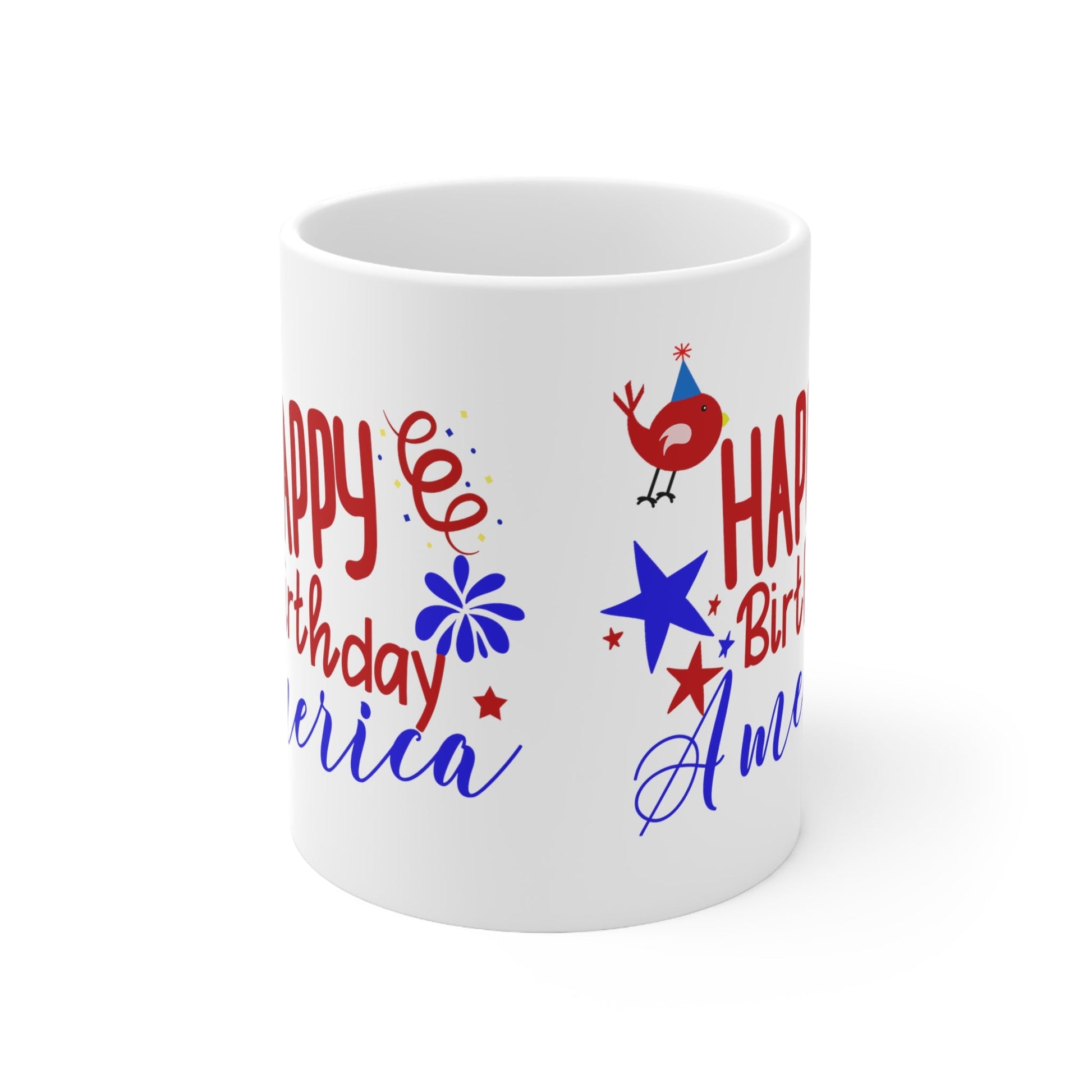 11oz Happy Forth of July Coffee Mug - Just Grace Ceramics