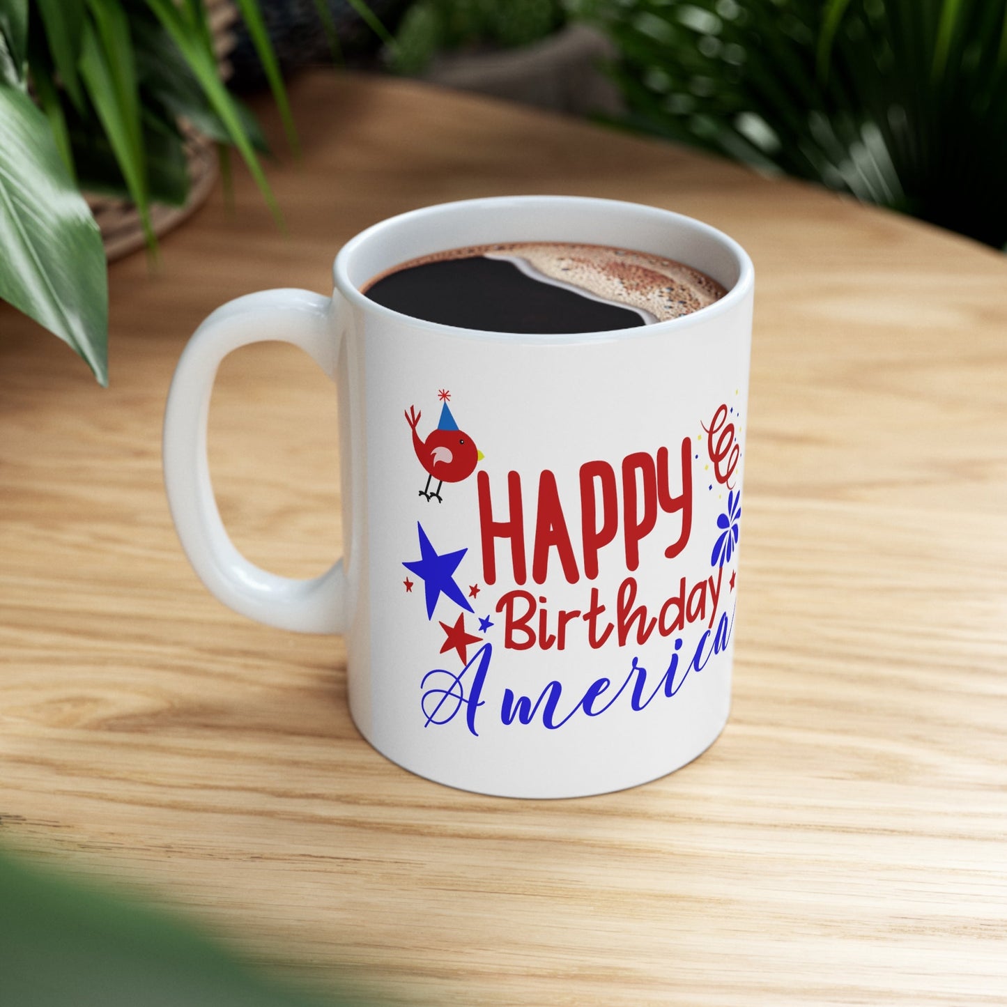 11oz Happy Forth of July Coffee Mug - Just Grace Ceramics