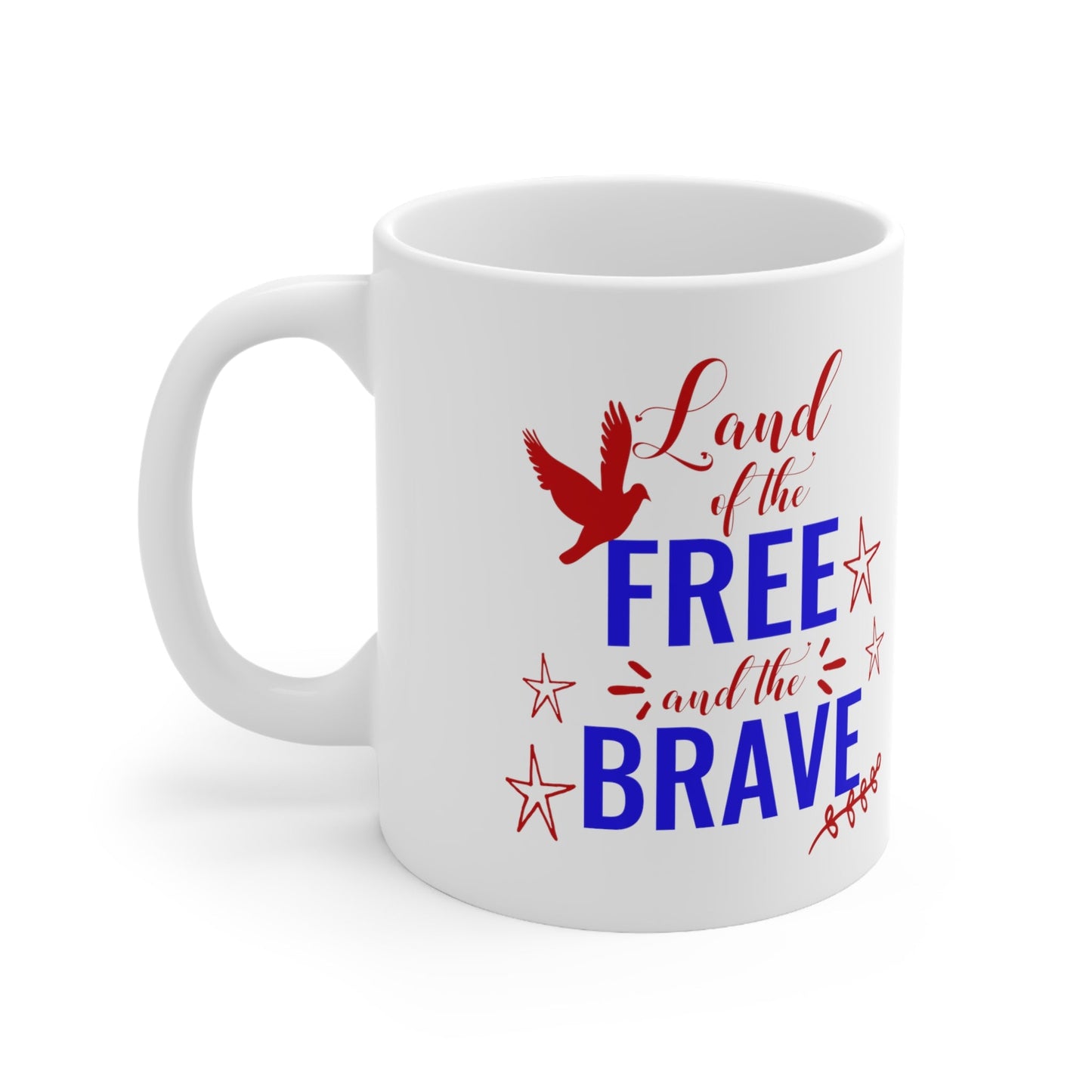 11oz Land of The Brave Forth of July Coffee Mug - Just Grace Ceramics