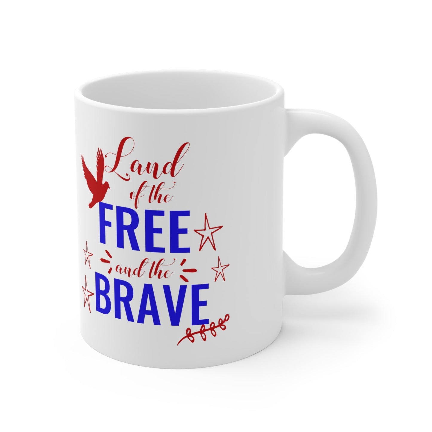 11oz Land of The Brave Forth of July Coffee Mug - Just Grace Ceramics