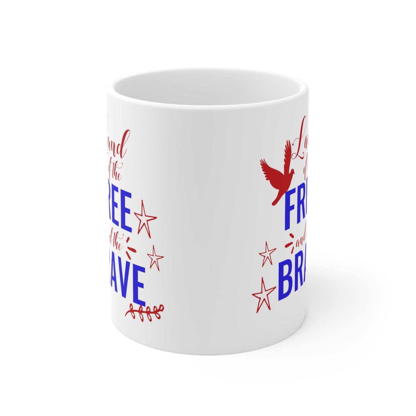 11oz Land of The Brave Forth of July Coffee Mug - Just Grace Ceramics