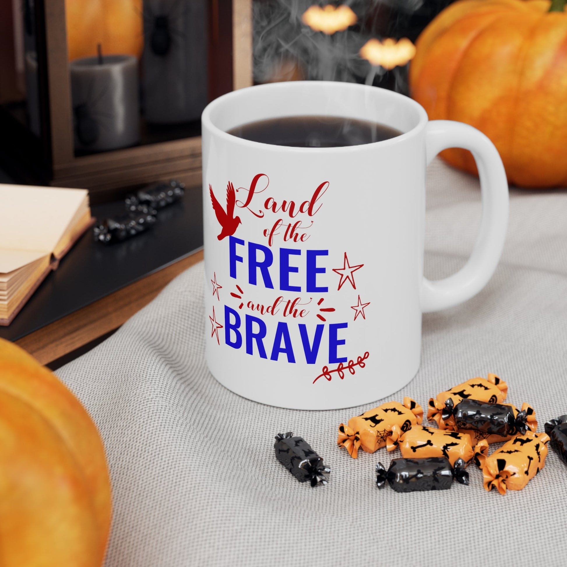 11oz Land of The Brave Forth of July Coffee Mug - Just Grace Ceramics