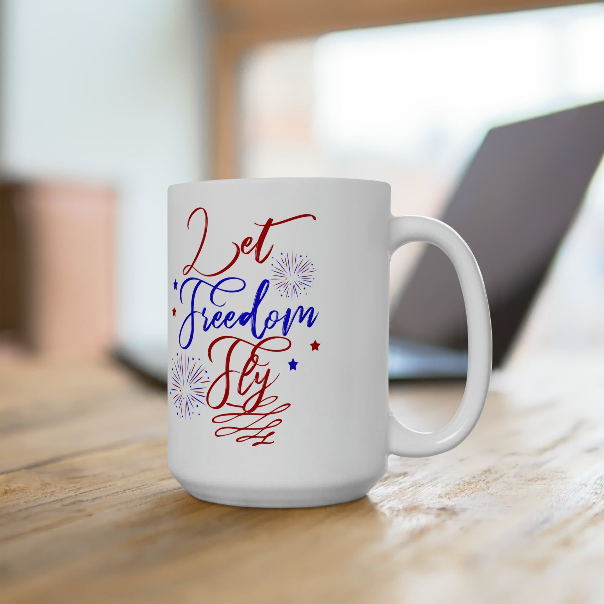 11oz Let Freedom Fly Forth of July Coffee Mug - Just Grace Ceramics