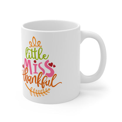 11oz Little Miss Thankful Thanksgiving Coffee Mug - Just Grace Ceramics