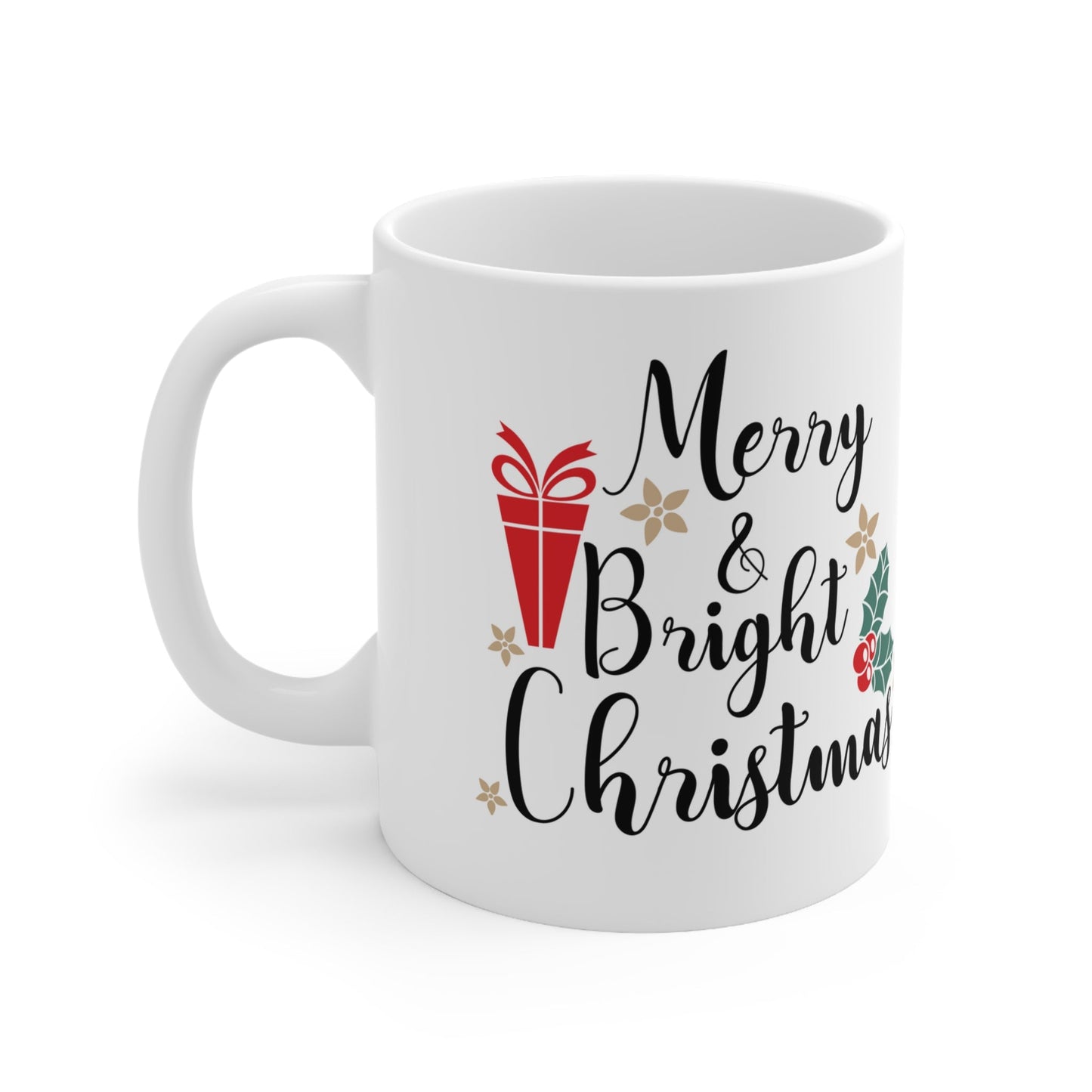 11oz Merry Bright Christmas Coffee Mug - Just Grace Ceramics