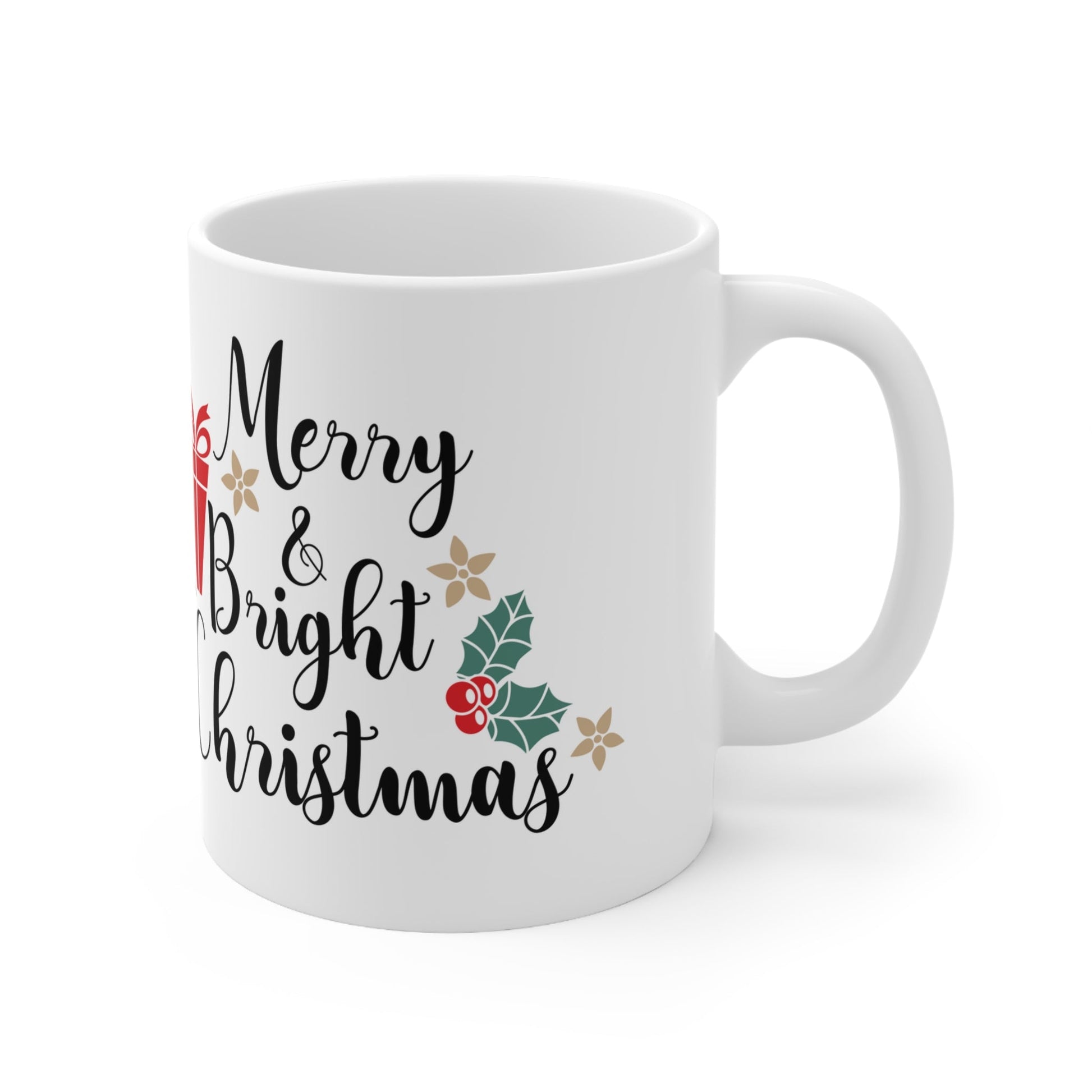 11oz Merry Bright Christmas Coffee Mug - Just Grace Ceramics