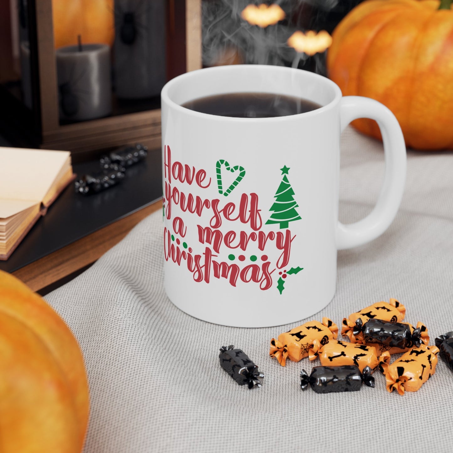 11oz Merry Christmas Coffee Mug - Just Grace Ceramics