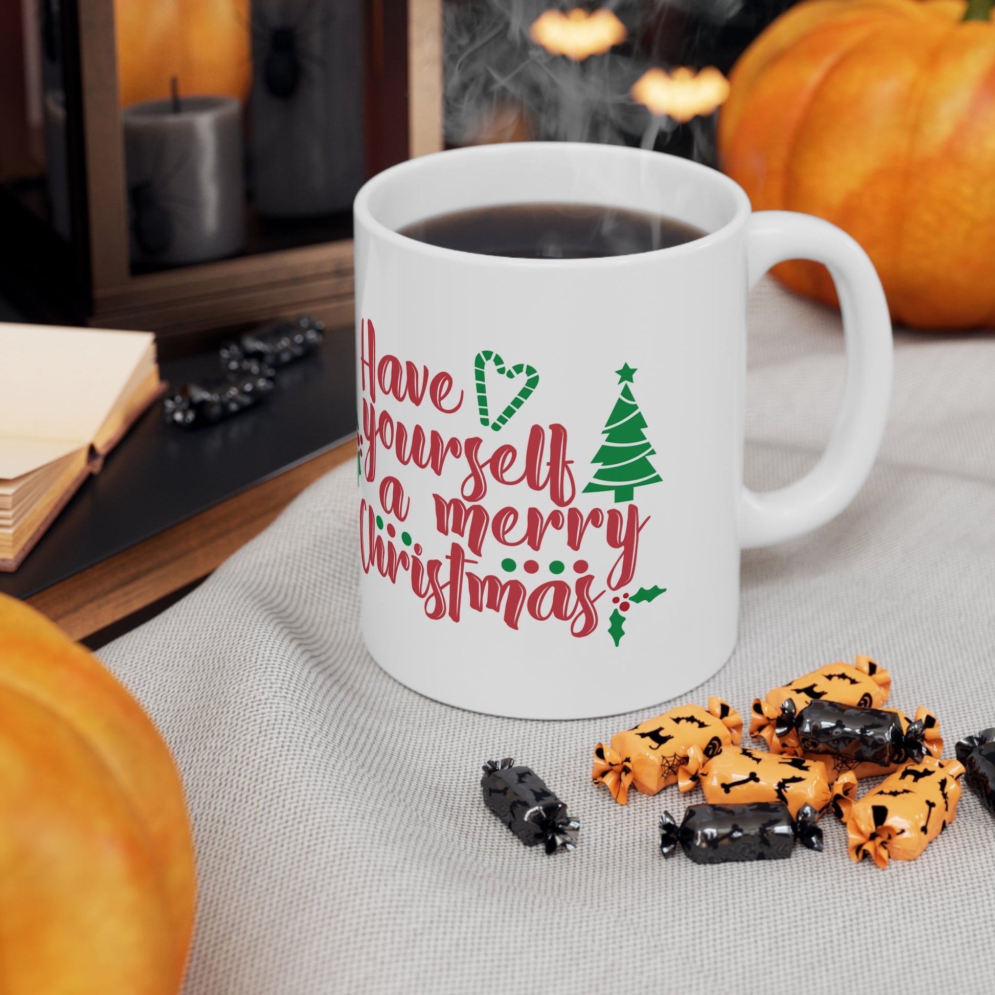 11oz Merry Christmas Coffee Mug - Just Grace Ceramics