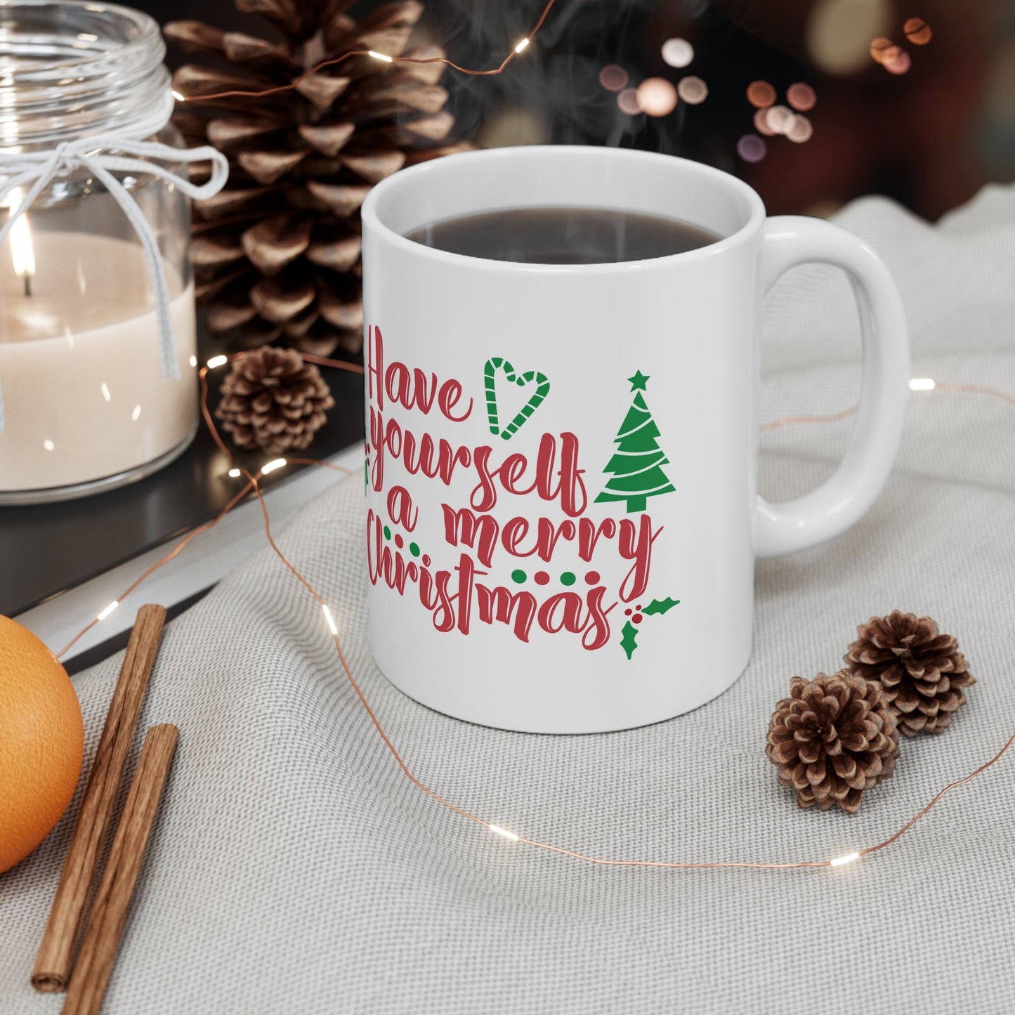 11oz Merry Christmas Coffee Mug - Just Grace Ceramics