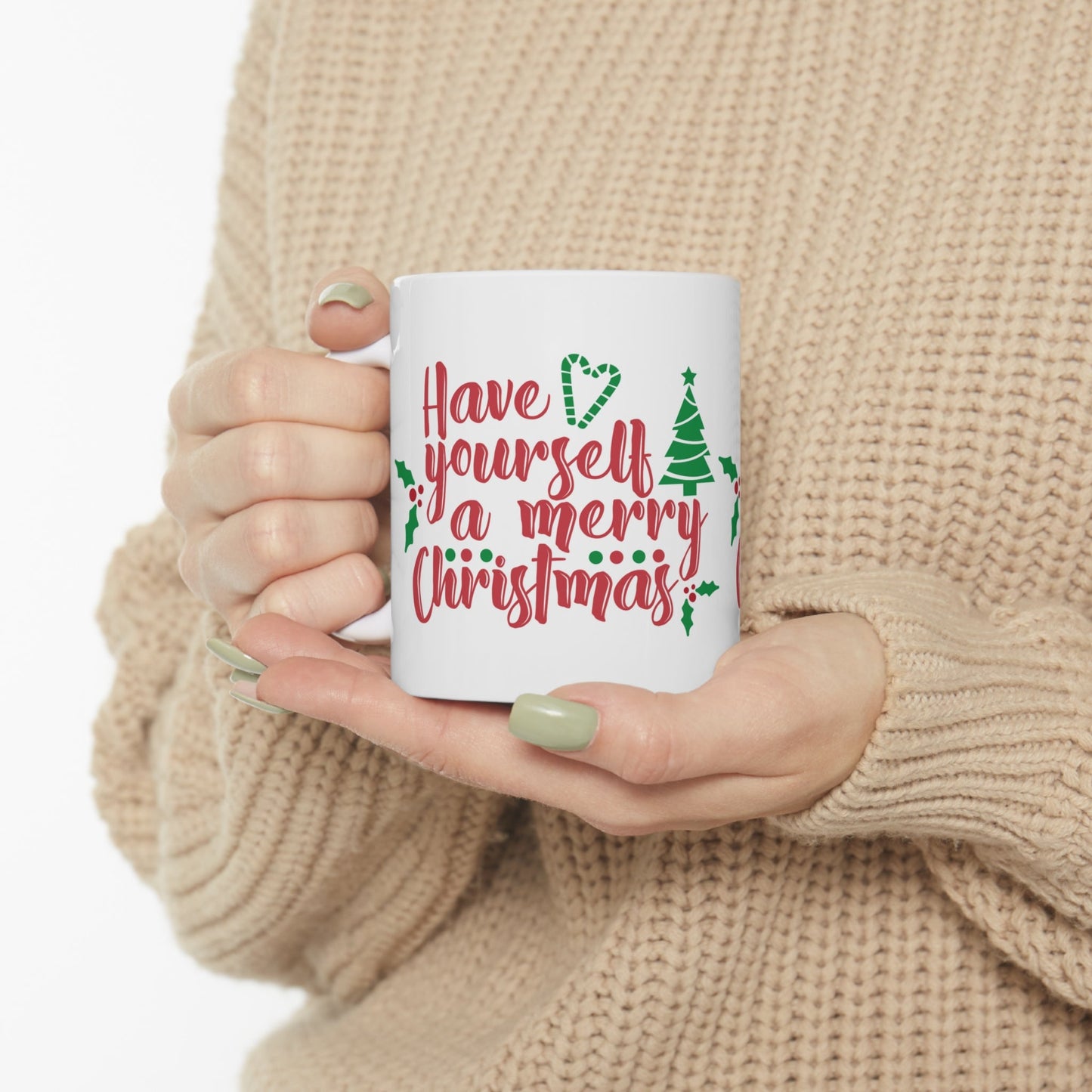 11oz Merry Christmas Coffee Mug - Just Grace Ceramics