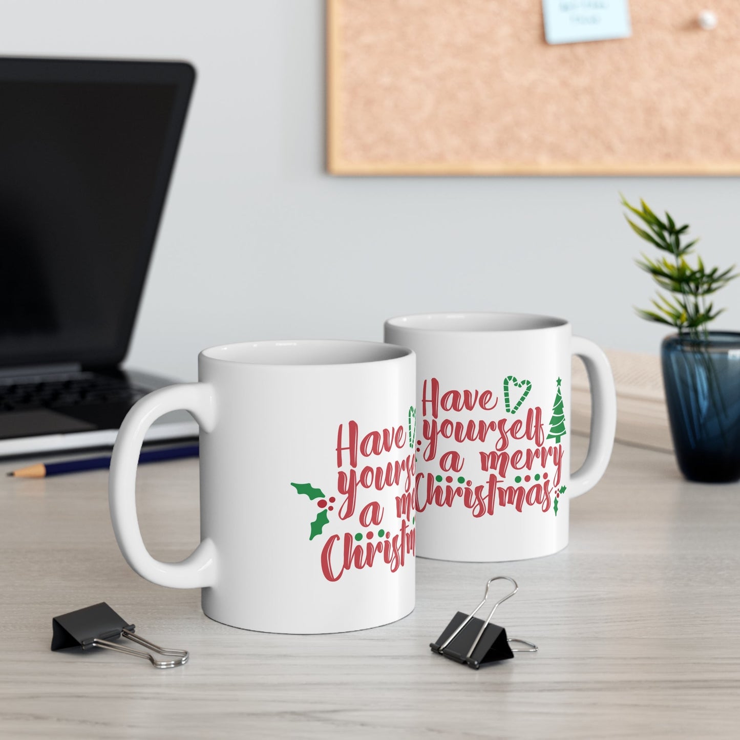 11oz Merry Christmas Coffee Mug - Just Grace Ceramics