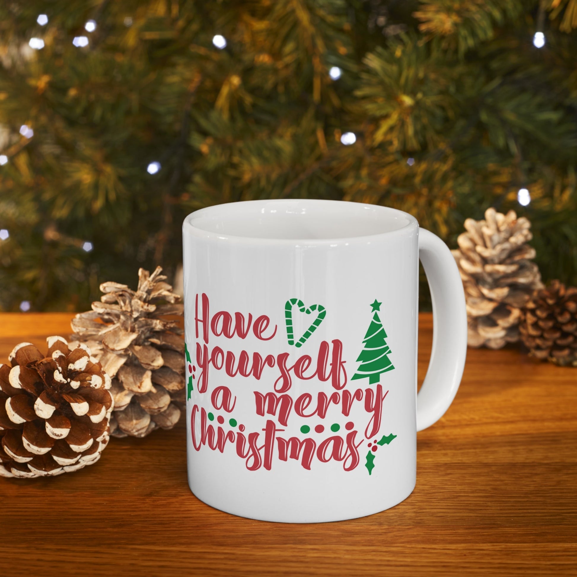 11oz Merry Christmas Coffee Mug - Just Grace Ceramics