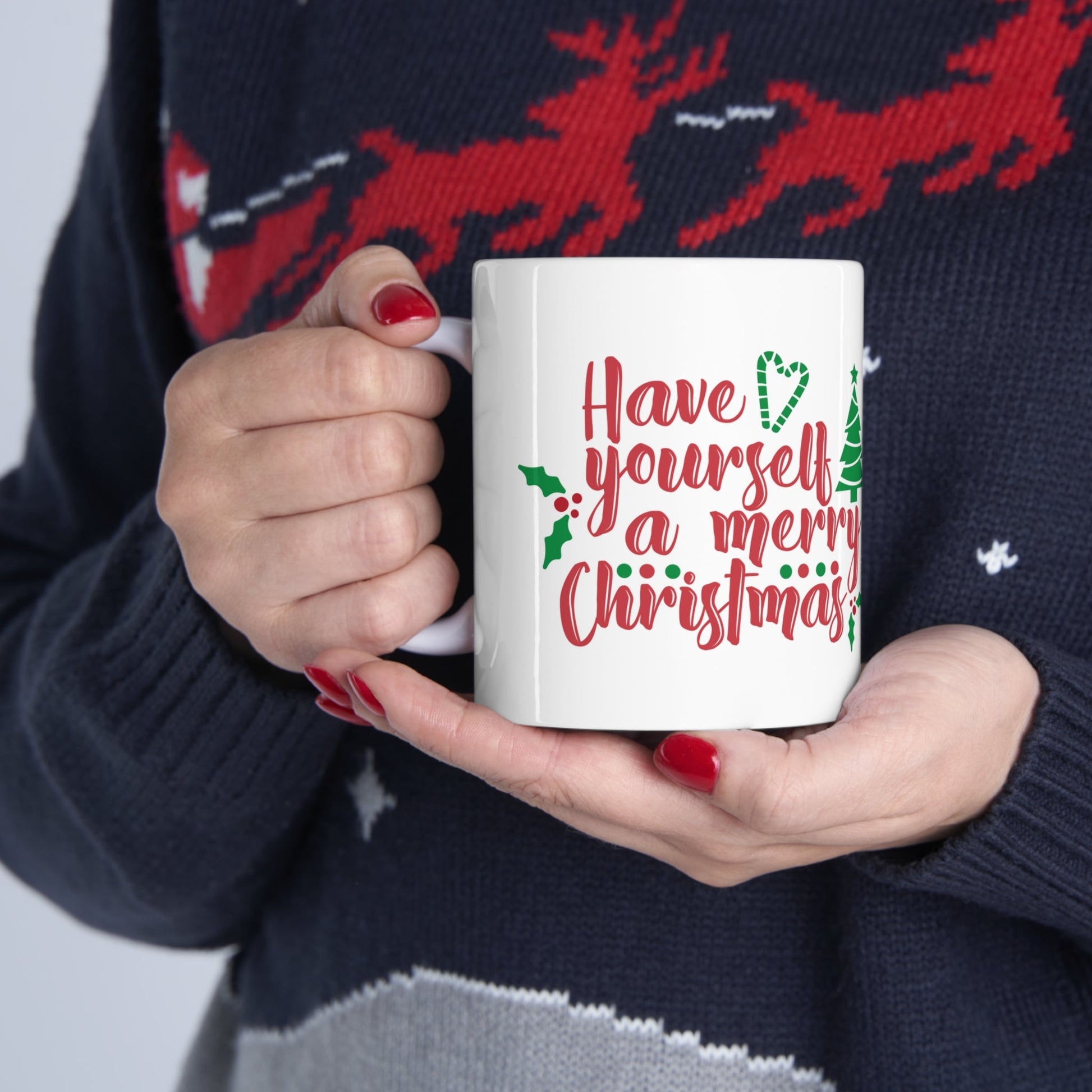 11oz Merry Christmas Coffee Mug - Just Grace Ceramics