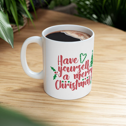 11oz Merry Christmas Coffee Mug - Just Grace Ceramics