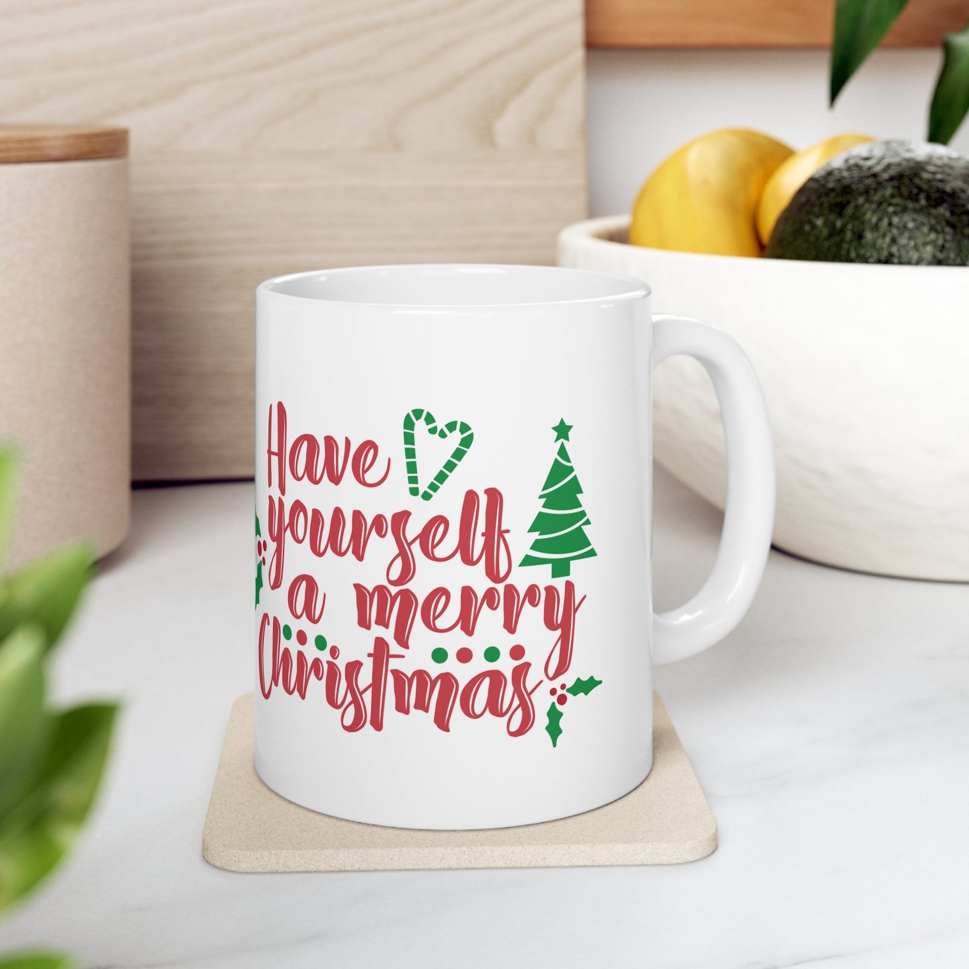 11oz Merry Christmas Coffee Mug - Just Grace Ceramics