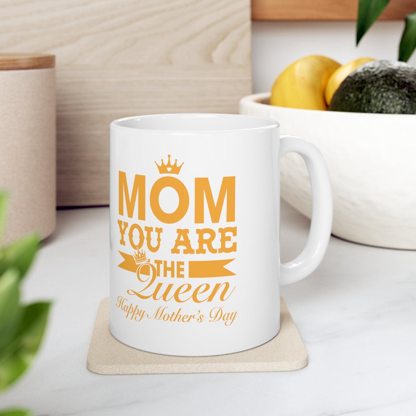 11oz Mom is Queen Mothers Day Coffee Mug - Just Grace Ceramics