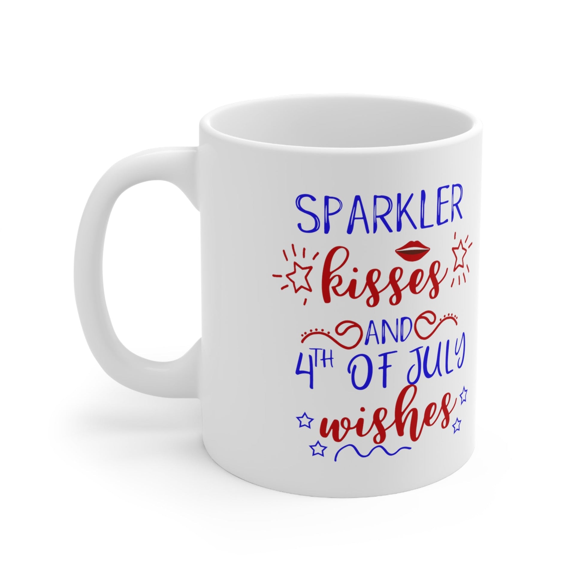 11oz Sparkle Kisses Forth of July Coffee Mug - Just Grace Ceramics