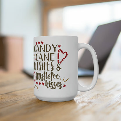 15oz Christmas Candy Cane Coffee Mug - Just Grace Ceramics