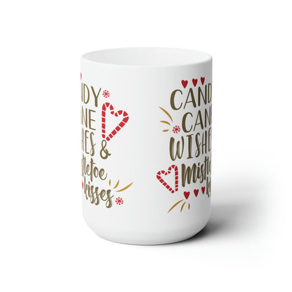 15oz Christmas Candy Cane Coffee Mug - Just Grace Ceramics