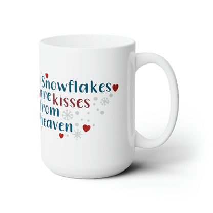 15oz Christmas Snowflakes & Kisses Coffee Mug - Just Grace Ceramics