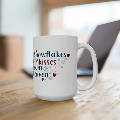 15oz Christmas Snowflakes & Kisses Coffee Mug - Just Grace Ceramics