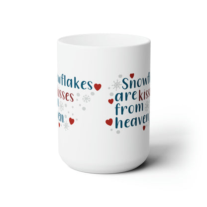 15oz Christmas Snowflakes & Kisses Coffee Mug - Just Grace Ceramics