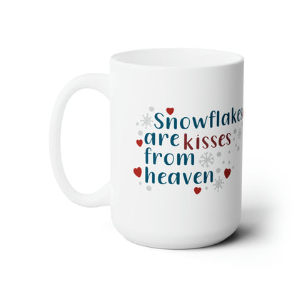 15oz Christmas Snowflakes & Kisses Coffee Mug - Just Grace Ceramics