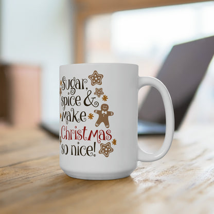 15oz Christmas Sugar & Spice Coffee Mug - Just Grace Ceramics