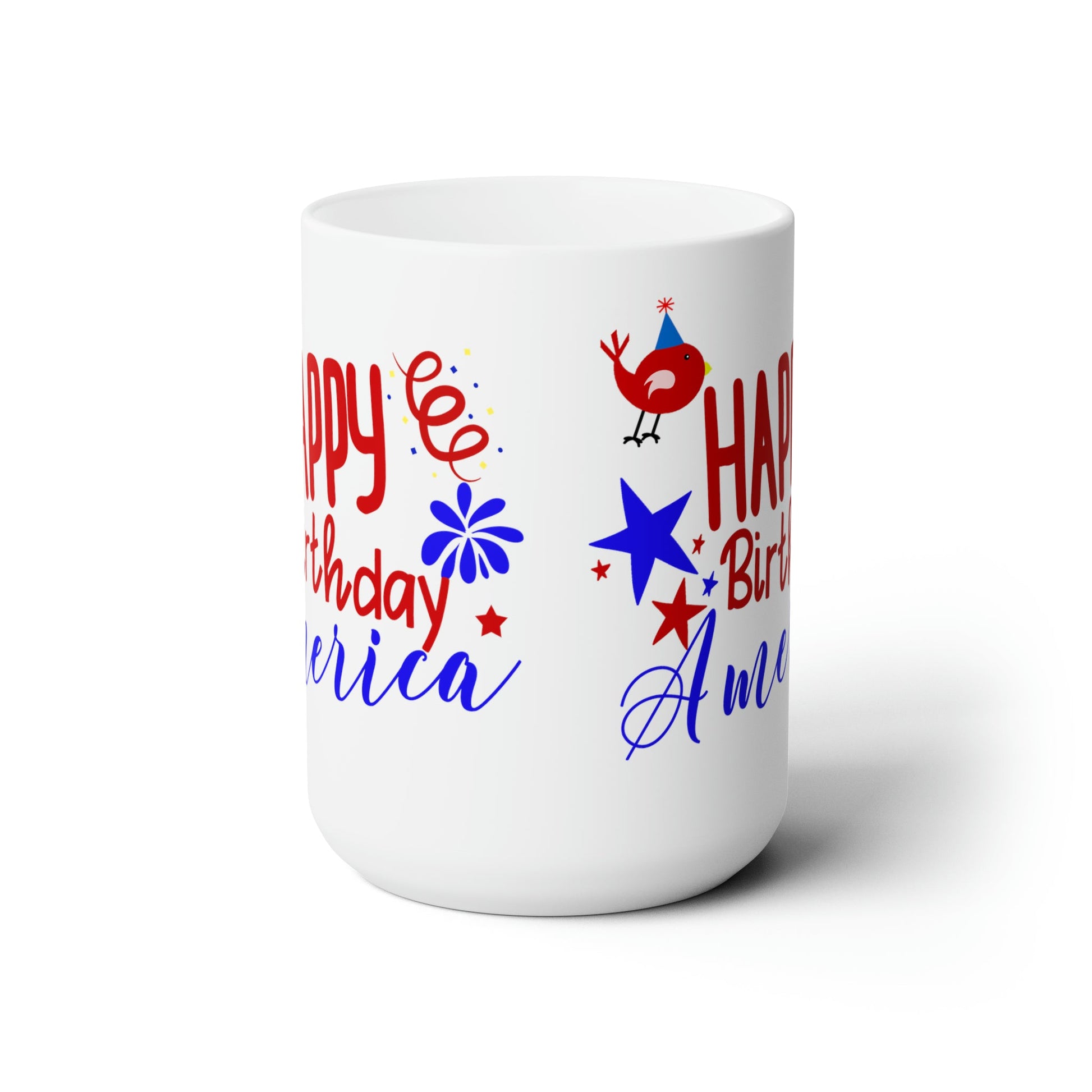 15oz Happy Birthday America Forth of July Coffee Mug - Just Grace Ceramics