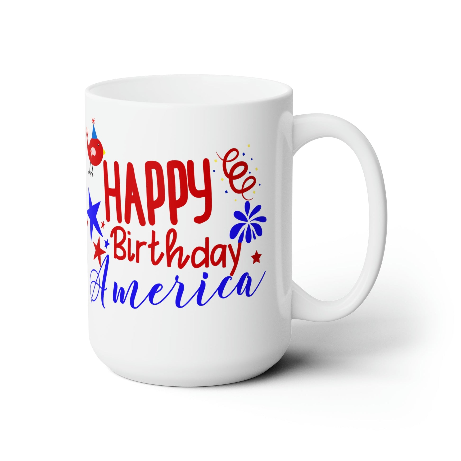 15oz Happy Birthday America Forth of July Coffee Mug - Just Grace Ceramics