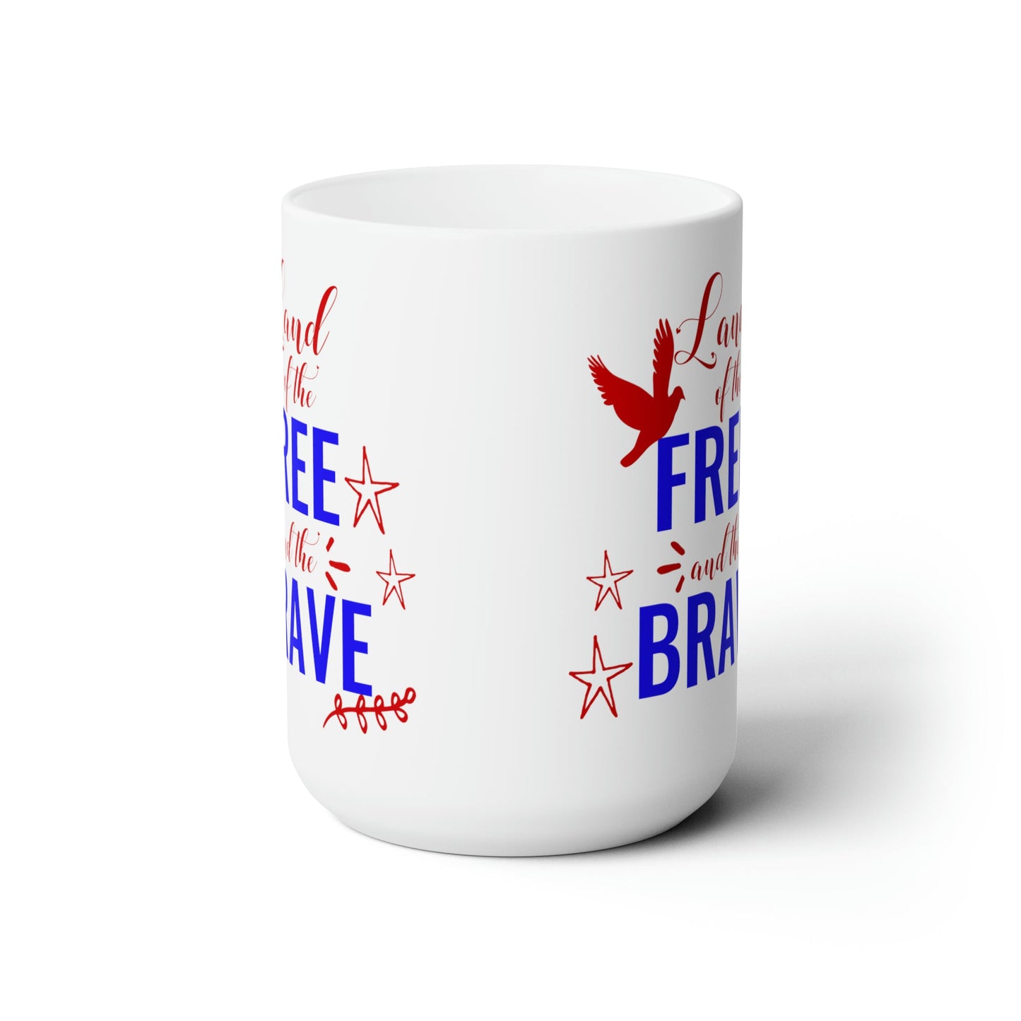 15oz Land of The Brave Forth of July Coffee Mug - Just Grace Ceramics