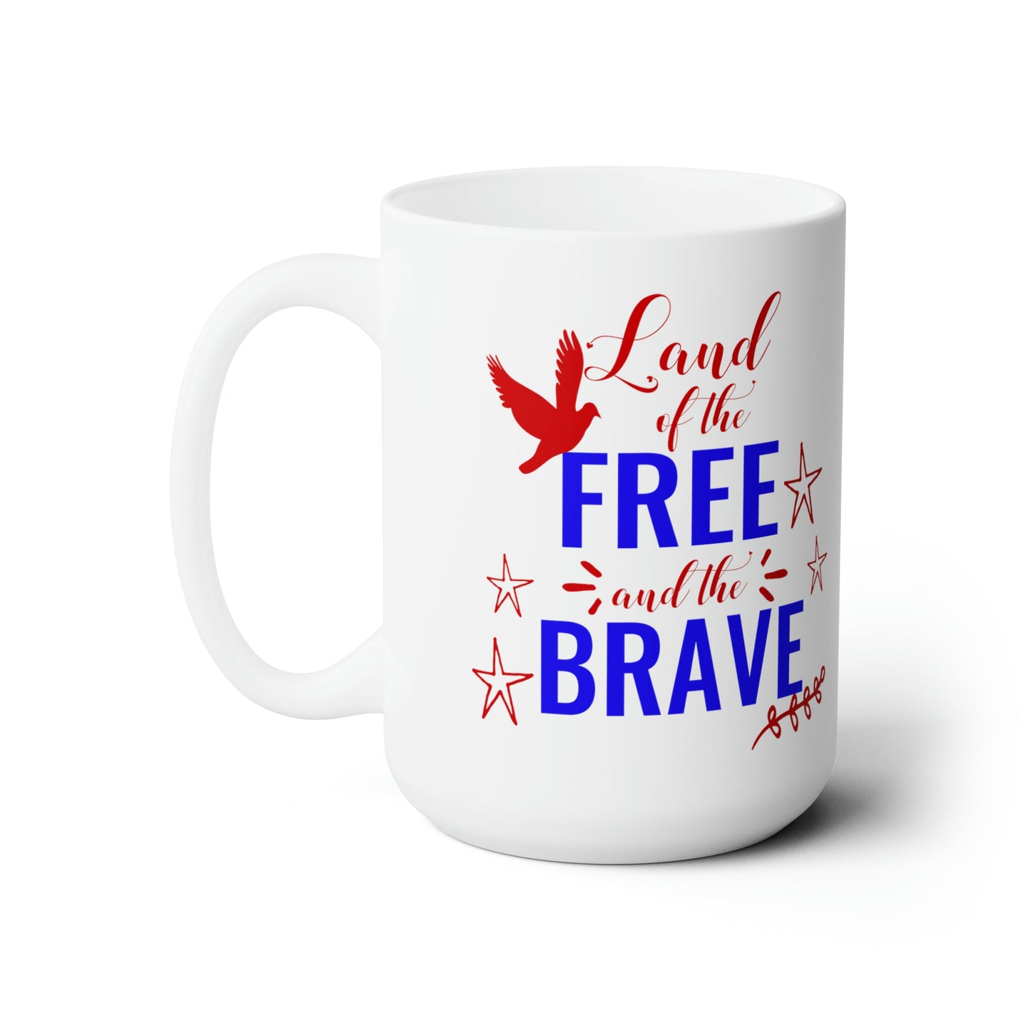 15oz Land of The Brave Forth of July Coffee Mug - Just Grace Ceramics