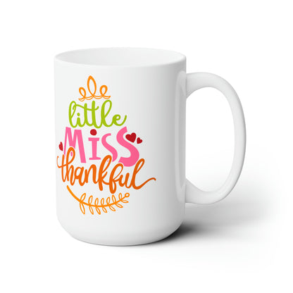 15oz Little Miss Thankful Thanksgiving Coffee Mug - Just Grace Ceramics